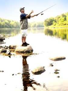 Bass fishing in Rusk County, Wisconsin